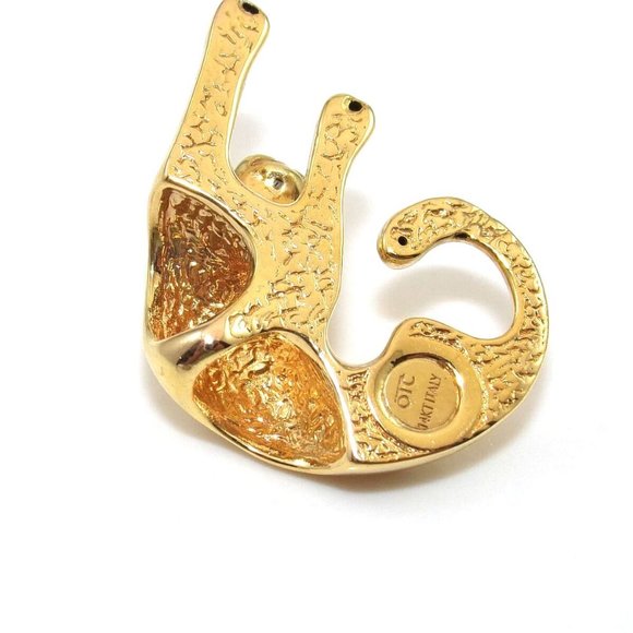 14K Gold Italy Puffy Panther Leopard Cat Pendant - Picture 4 of 5